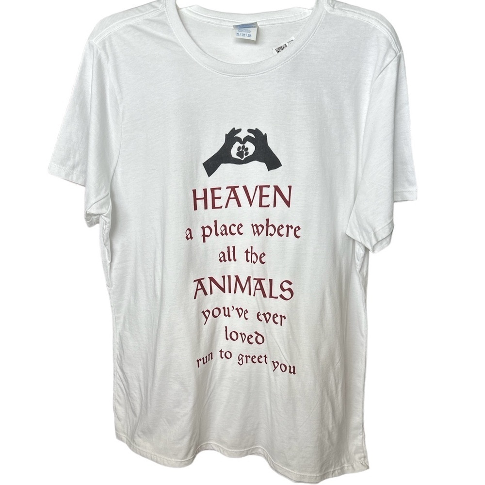 White Unisex Statement Short Sleeves TShirt For Dog Lovers XL BNWOT